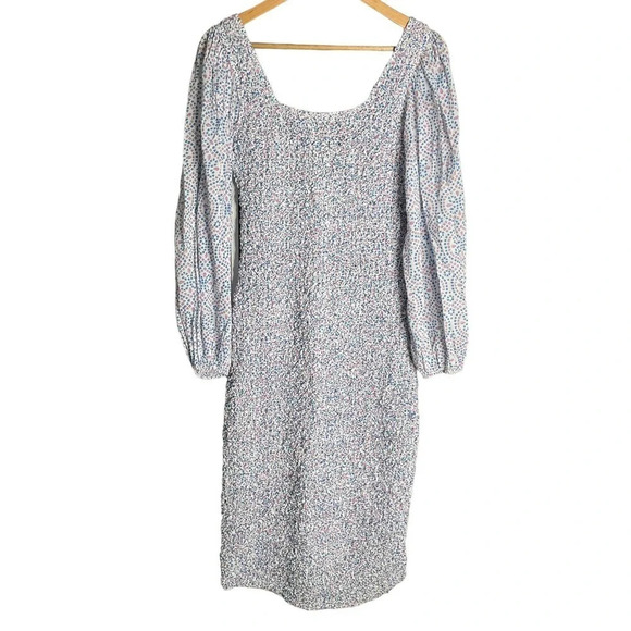 Alix of Bohemia Hadley Maroc Tile Smocked Dress Blue Multi - Picture 4 of 5